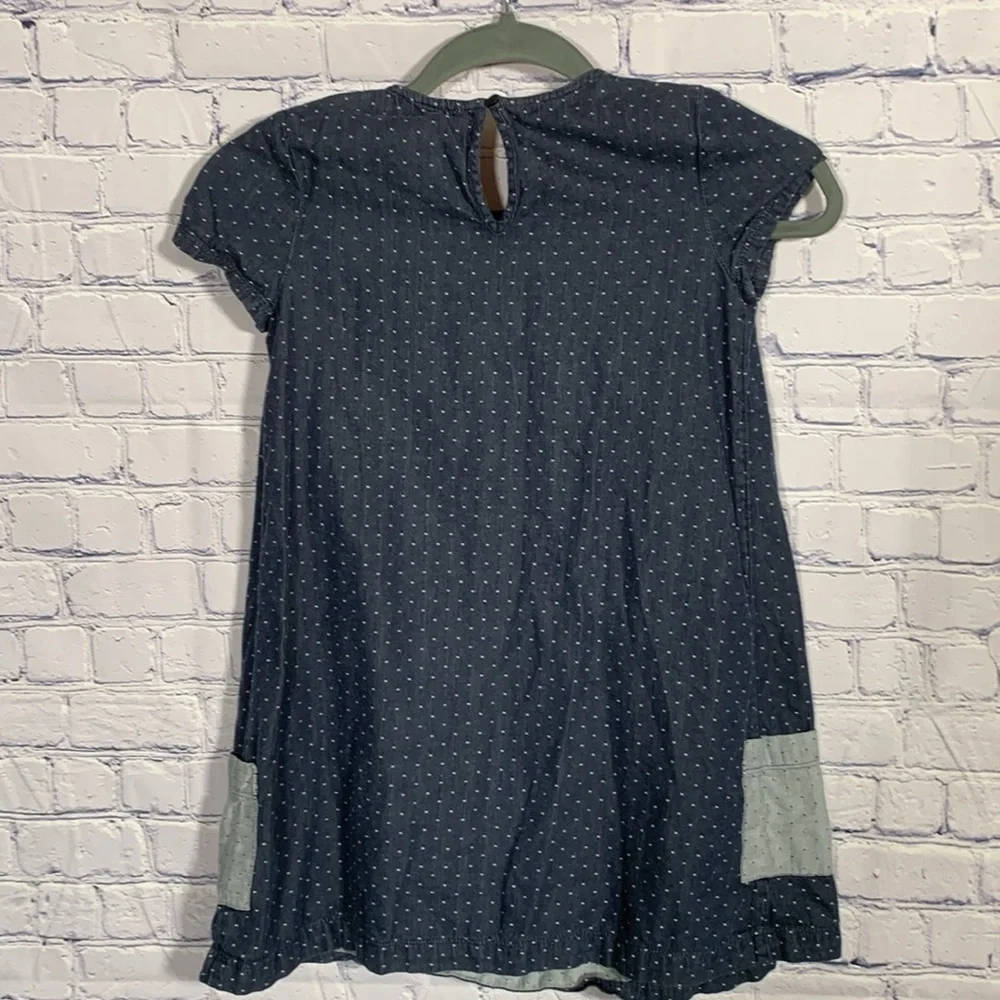 Tucker + Tate Girls Dress Polka Dot Blue Chambray Size 8 - Picture 6 of 6